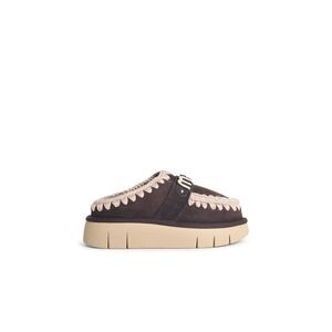Mou 'Bounce Clog' Mocha Suede Slippers Women